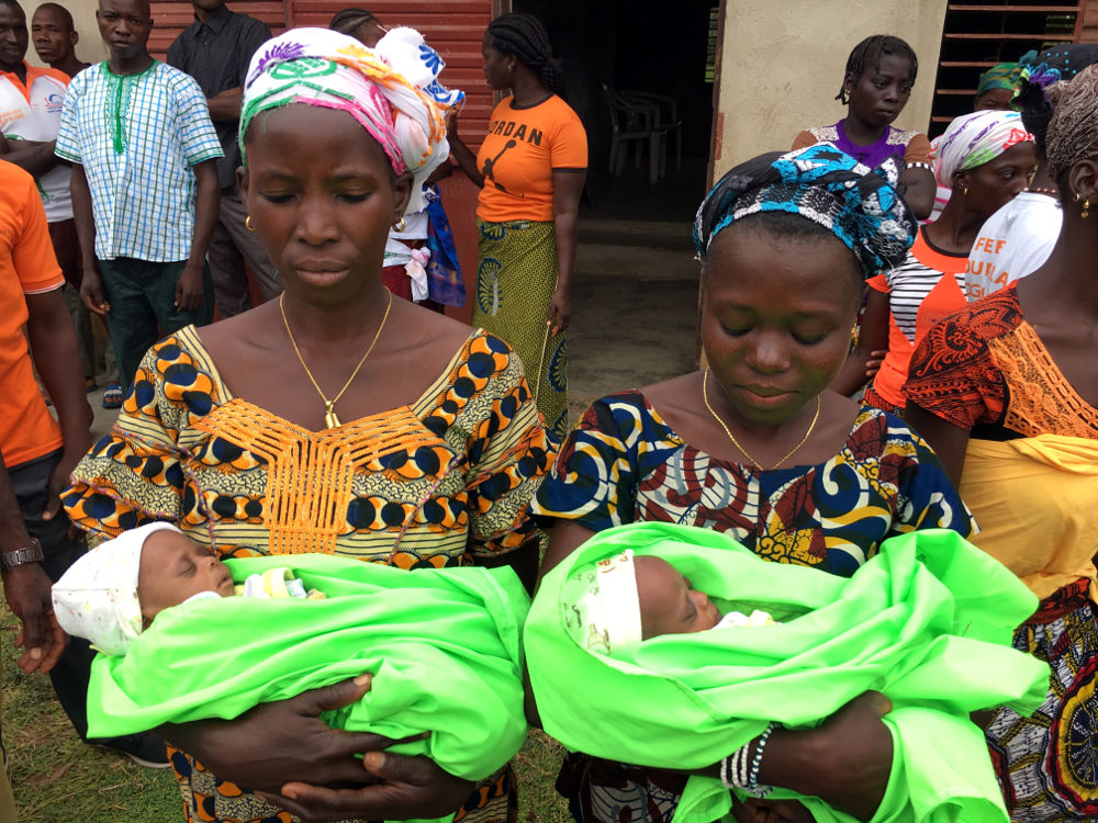 Nyrafolo Twins delivered safely at Baptist Hospital Ferkessedougou thanks to donated supplies from MESA Sharing partners.